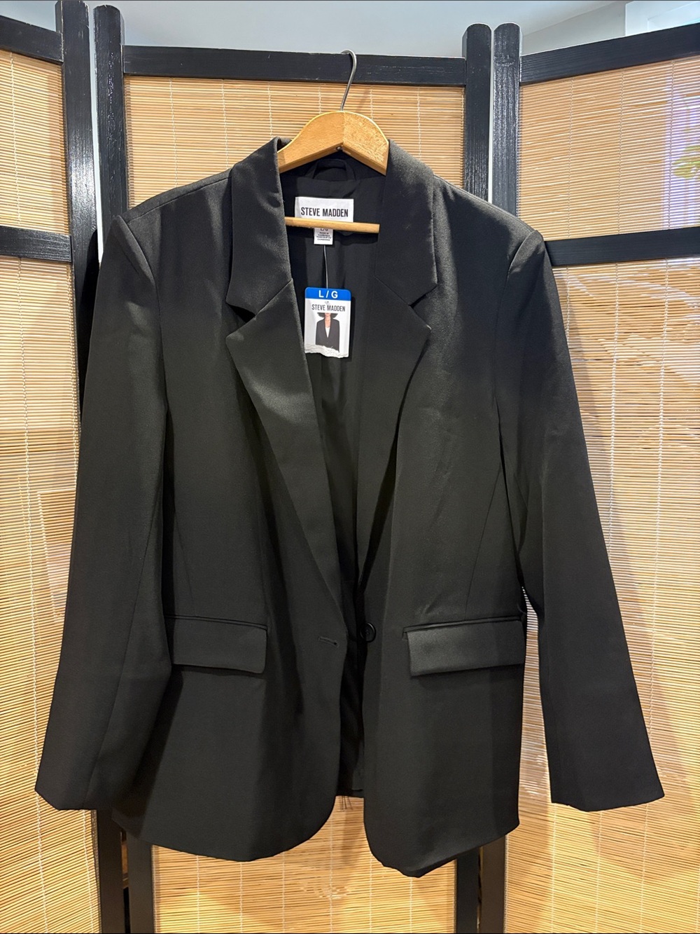 Steve Madden Black Single-Button Women's Blazer